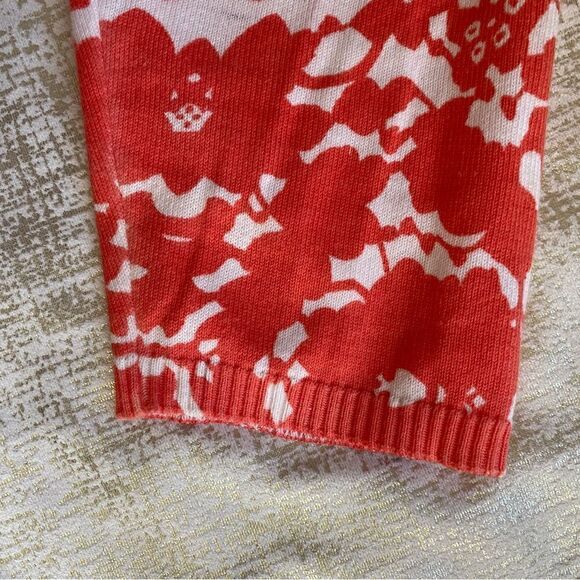 🧥Elementz Coral & White Floral Button Cardigan Sweater Size Medium -VGUC! - Picture 7 of 7